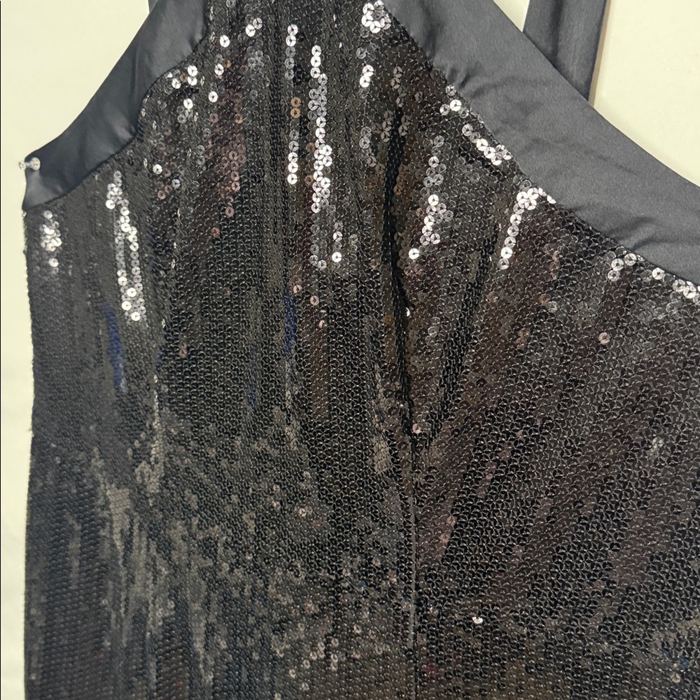 NWOT Prabal Gurung Collab black cross chest bow back sequin cocktail gown 18W - Picture 6 of 13